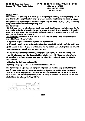 Đề thi học sinh giỏi cấp trường Vật lí lớp 10 - Năm học 2009-2010 - Trường THPT Quế Võ 1